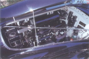 This particular car was retrofitted with a bigger engine that allowed for speeds of more than 100 mph.