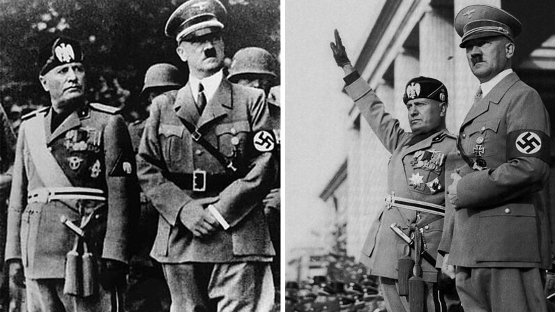 Адольф Гитлер и Бенито Муссолини