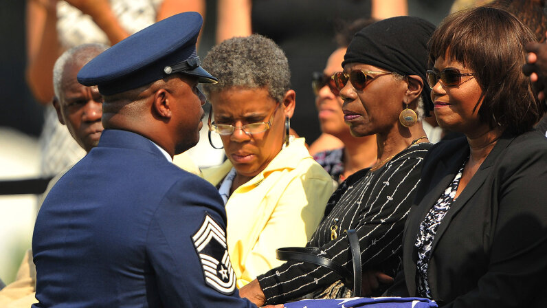 military funeral honors flag presentation speech