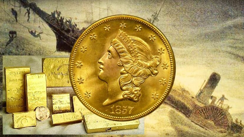 wrak statku S. S. Ameryka Środkowa wywołała panikę gospodarczą w 1857 roku z powodu ilości złota utraconego na morzu. Slate Magazine / YouTube